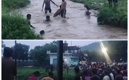 जबलपुर उफनते  नाले मैं बहा 8 वर्षीय मासूम पुल पर पैर फिसलने से हादसा