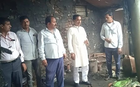 सेगाँव अग्नि कांड से पीड़ित परिवार से विधायक ने करी मुलाकात