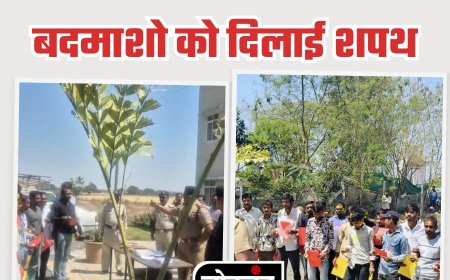 indore- आदतन अपराधियो को लगाया गुलाल, खिलाई कसम