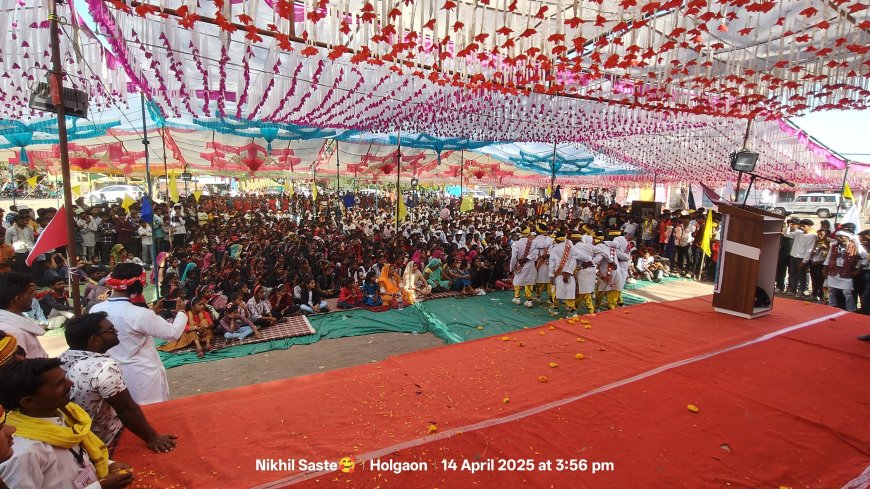 सिलावद- संविधान निर्माता डॉ भीमराव अंबेडकर और क्रांति सूर्य भगवान बिरसा मुण्डा का गाता स्थापना कार्यक्रम