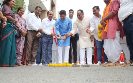 इंदौर - 63 लाख की लागत से गोपुर चौराहे से परस्पर नगर चौराहा तक बनने वाली सर्विस रोड का भूमिपूजन