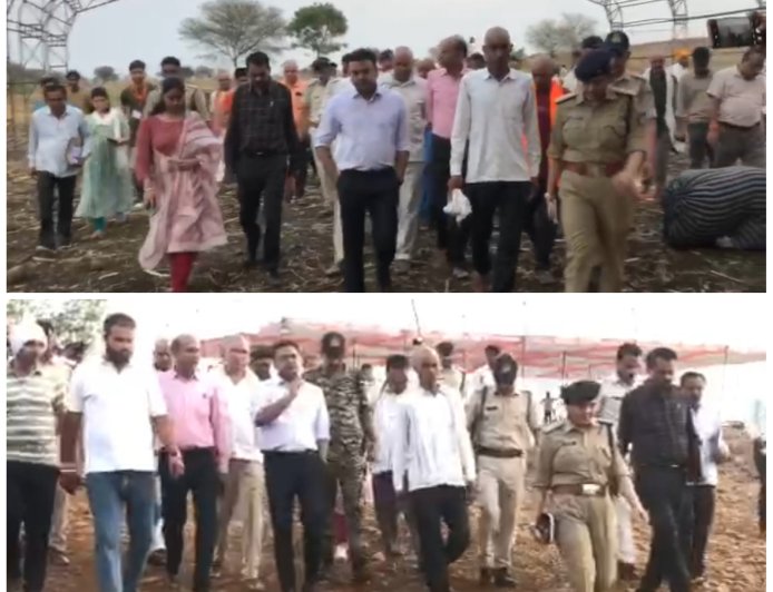 पुलिस अधीक्षक अंकित सोनी पहुंचे भौंरा, यज्ञ की तैयारियों का लिया जायजा