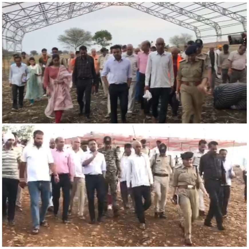 पुलिस अधीक्षक अंकित सोनी पहुंचे भौंरा, यज्ञ की तैयारियों का लिया जायजा