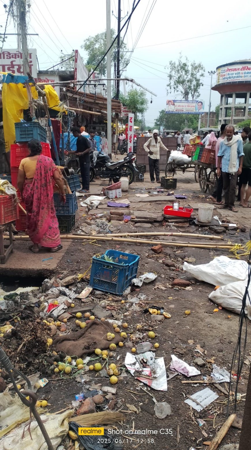 रीवा: अस्पताल चौराहे पर नगर निगम की कार्रवाई, अतिक्रमण हटाया गया, फैली गंदगी भी साफ