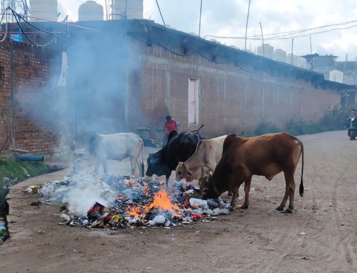 आरोन  नगर में गंदगी का भरमार नगर परिषद पर खड़े हो रहे सवाल
