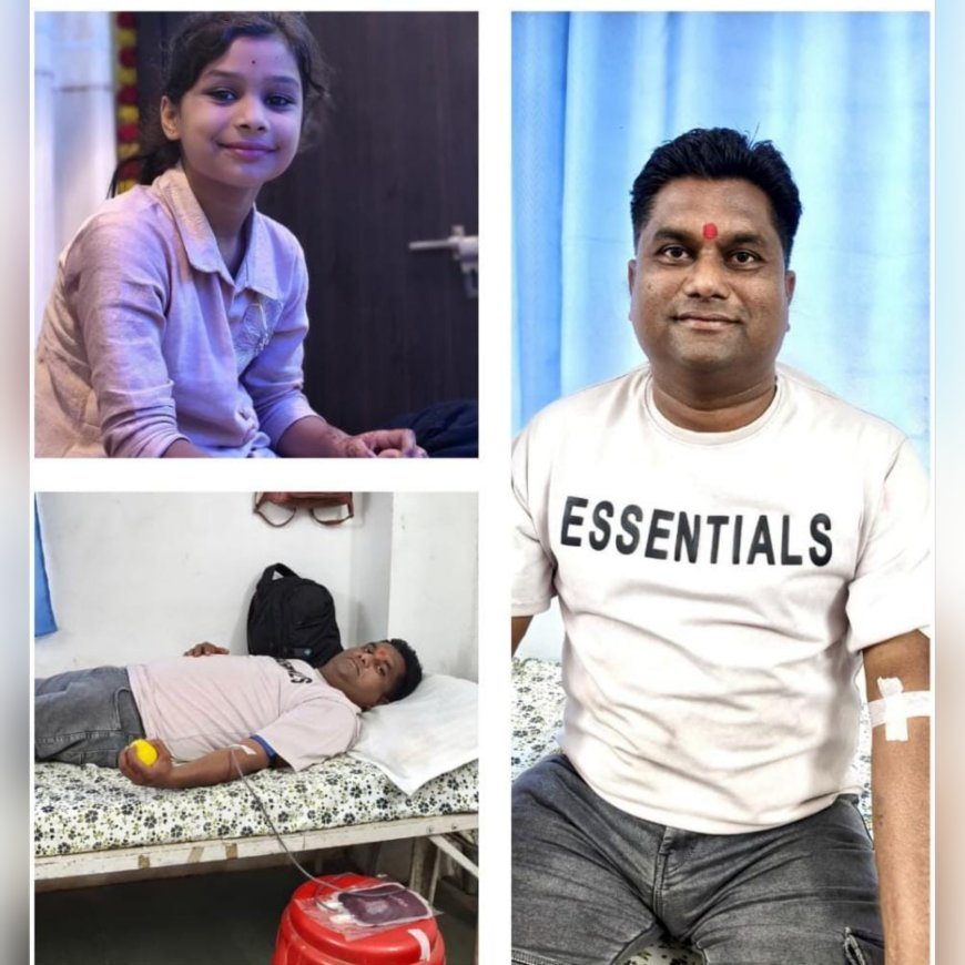 बेटी के जन्मदिन पर पत्रकार संदीप कुशवाह ने किया रक्तदान,