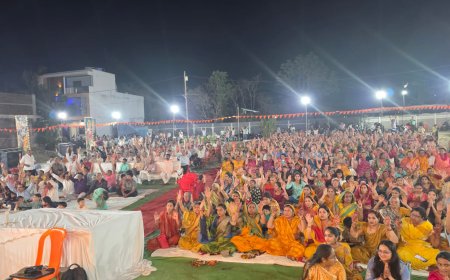 सेंधवा में श्रीमद्भागवत कथा का दूसरा दिन: स्वामी आनंदजीवनदास जी ने बताया भागवत श्रवण का महत्व, शनिवार को मनाया जाएगा कृष्ण जन्मोत्सव