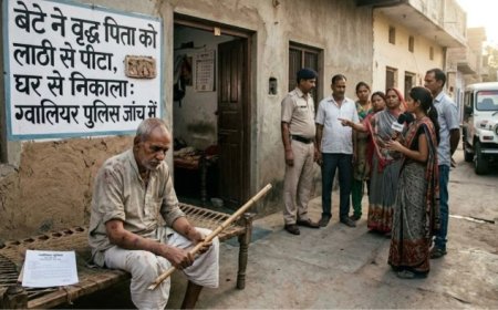 ग्वालियर में कलयुगी बेटे की करतूत: पिता को लाठी से पीटा और घर से निकाला, मामला दर्ज