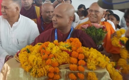 भगवान बुद्ध के परम शिष्यों के पवित्र अस्थि कलश लौटे भारत: सांची के चेतियागिरी विहार में आज होंगे स्थापित