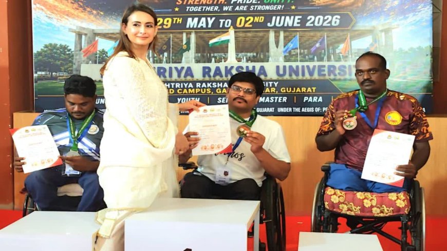 Guna Deepak Sharma Gold: गुना के दीपक शर्मा ने नेशनल आर्म्स रेसलिंग में जीता गोल्ड मेडल; गांधीनगर में लहराया MP का परचम